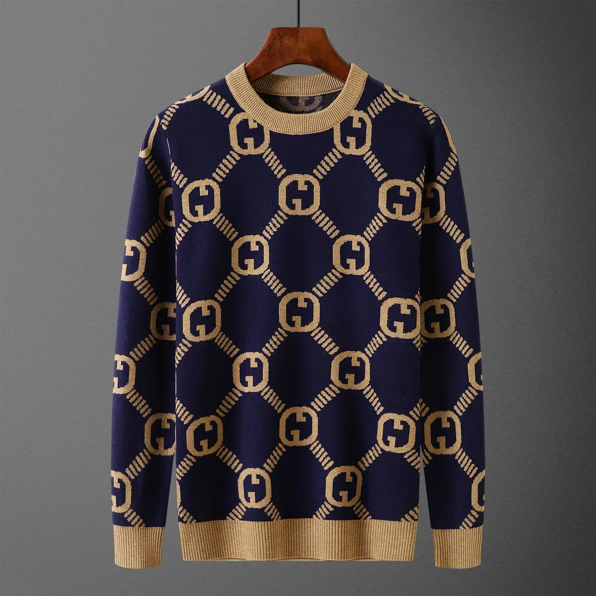 Gucci Gucci GG Marmont Navy & Beige Knit Sweater Navy - 1