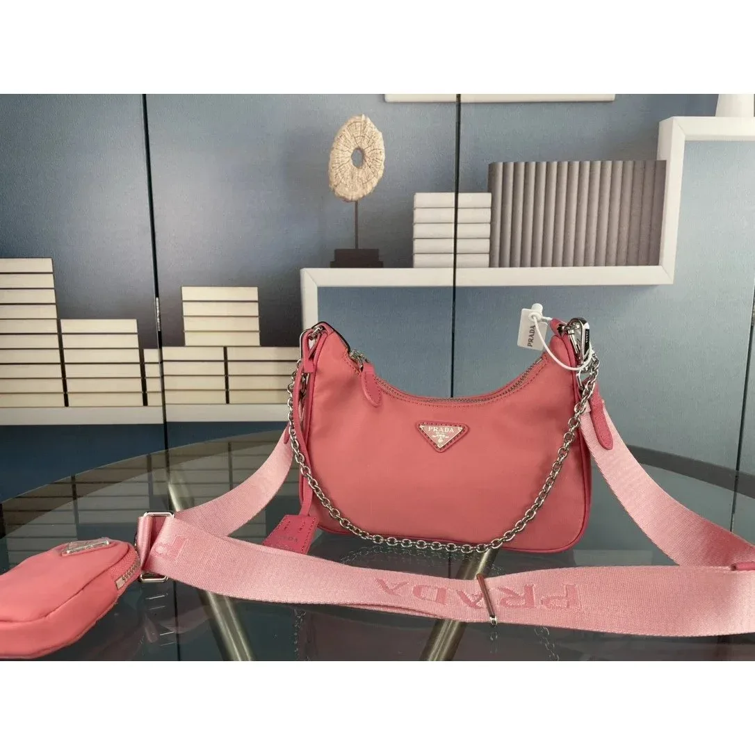 Prada Prada Re-Nylon Coral Crossbody Bag Pink - 1