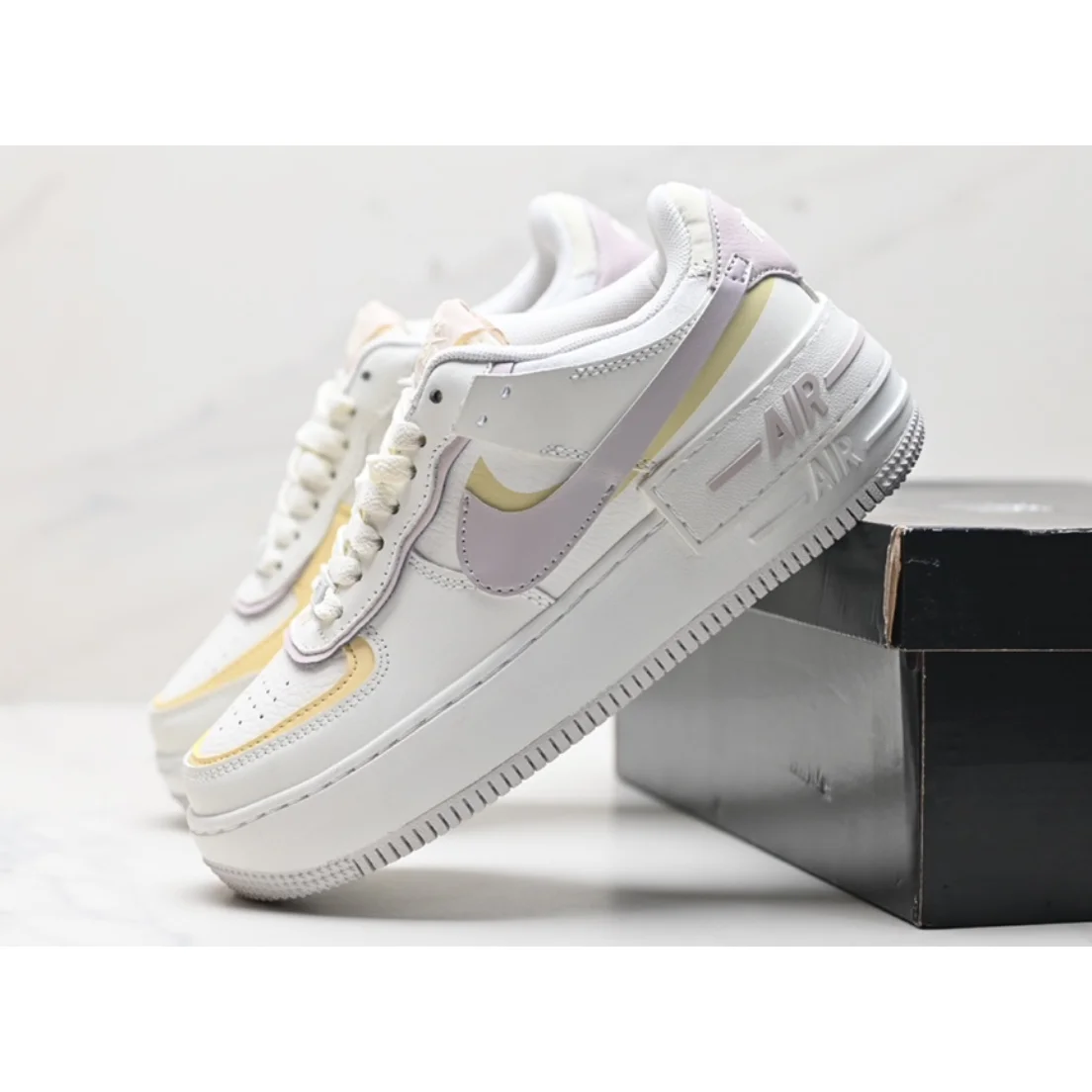 Nike Nike Air Force 1 White/Pale Yellow/Pale Purple Sneakers White - 1