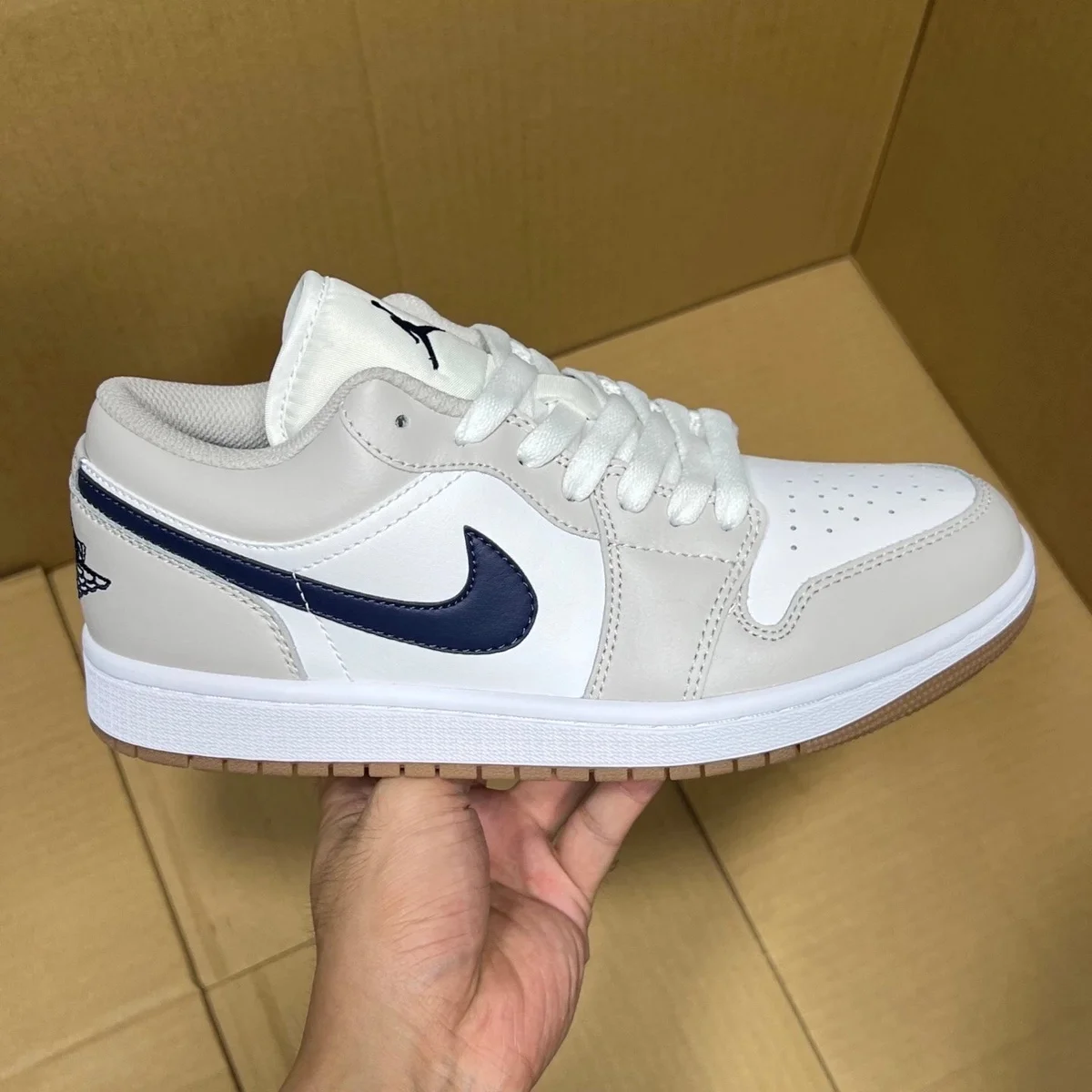 Jordan Nike Air Jordan 1 Low Sail/University Red Sneakers White - 1