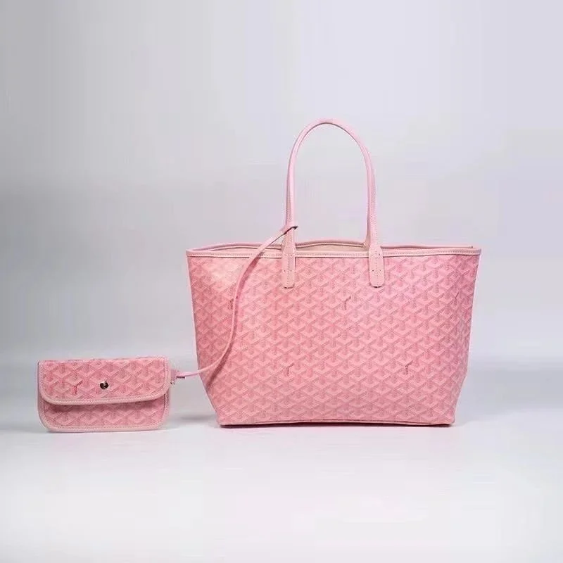 Goyard Goyard Saint Louis Pink Tote Bag with Matching Pouch Pink - 1