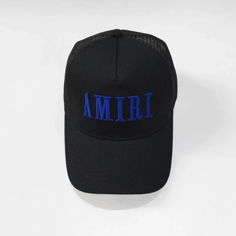 Amiri Amiri Black Blue Embroidered Trucker Cap Black - 1