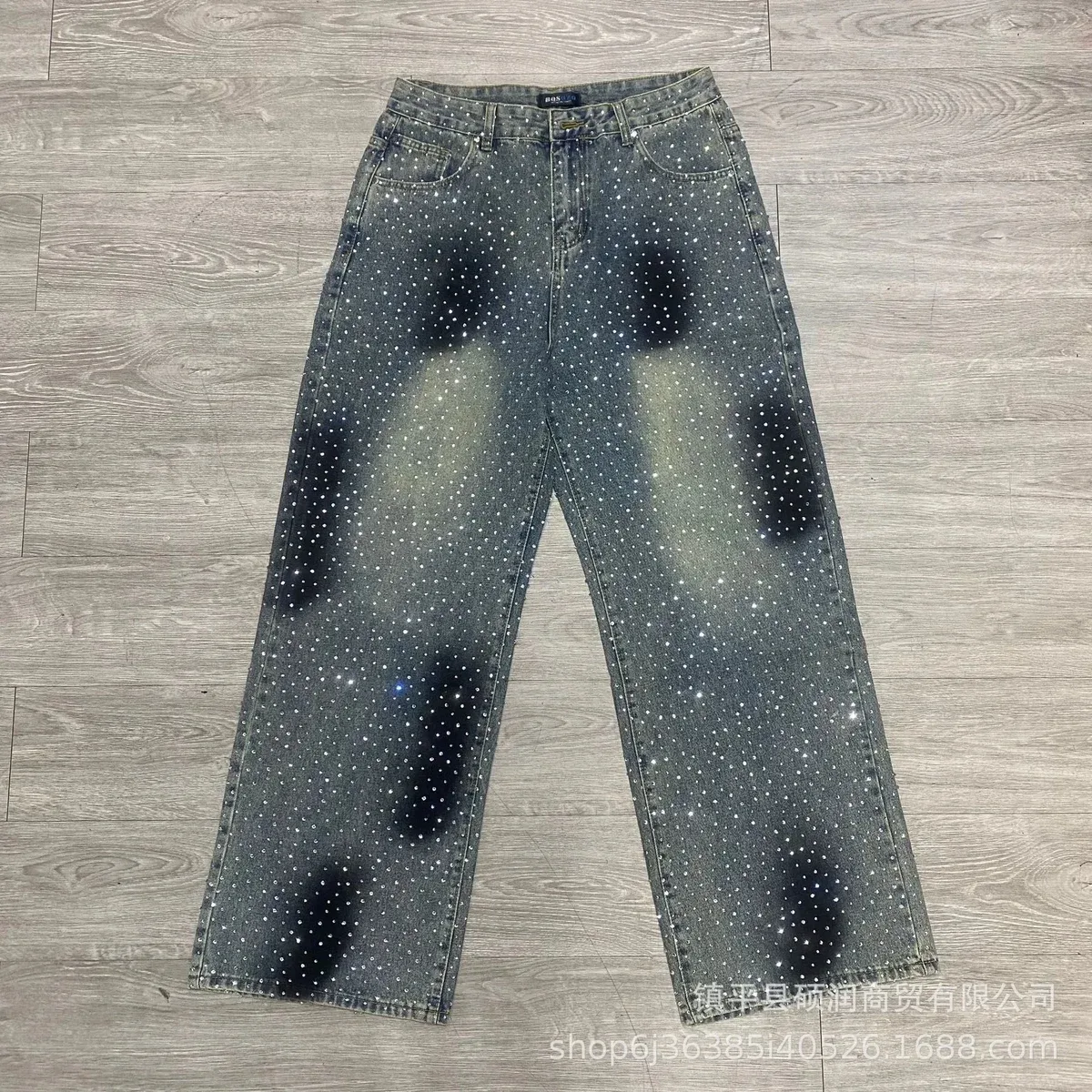 Other Unisex Sparkle Denim Jeans 8264 Light Blue Blue - 1