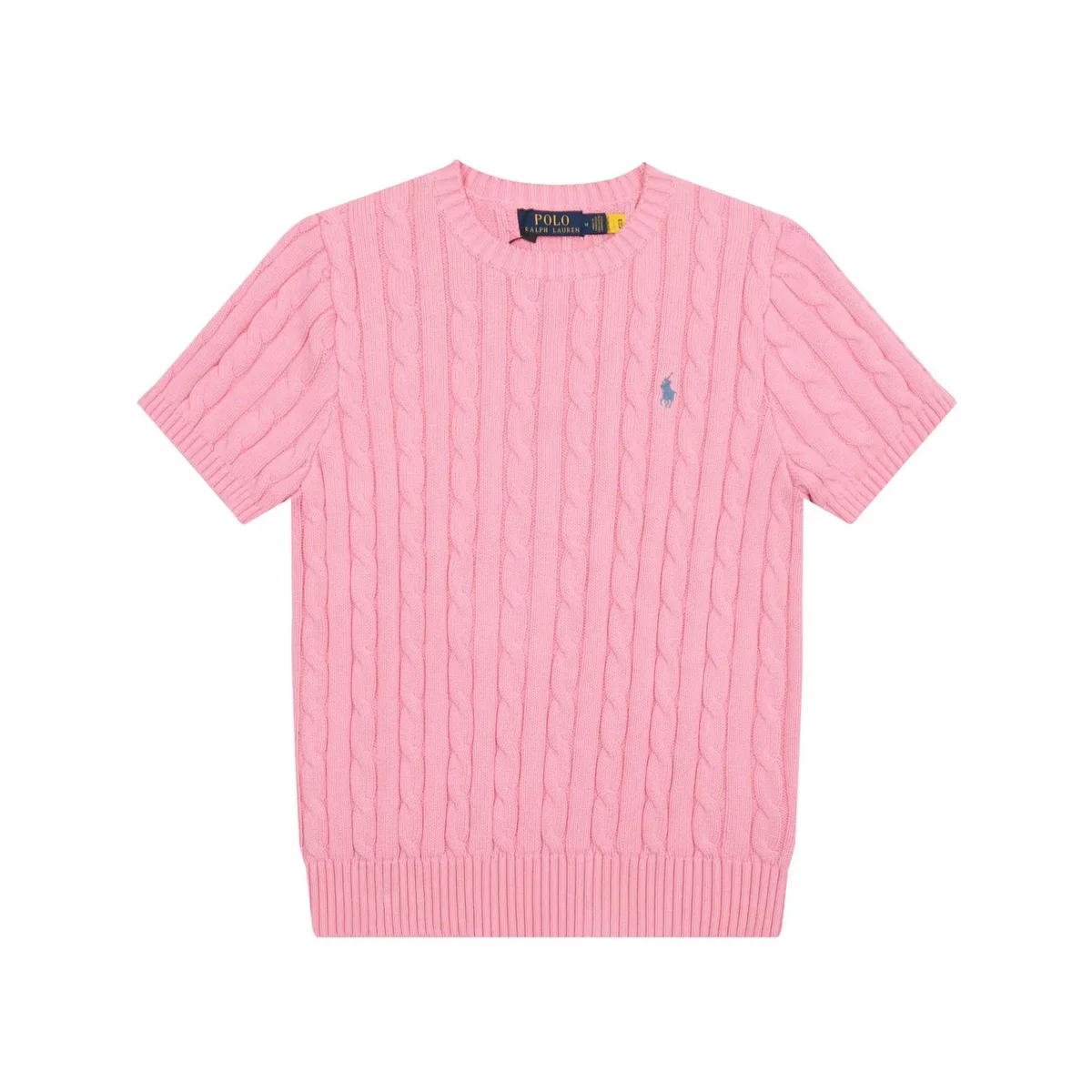 Polo Ralph Lauren Polo Ralph Lauren Classic Logo Cable Knit T-Shirt Light Pink Pink - 1