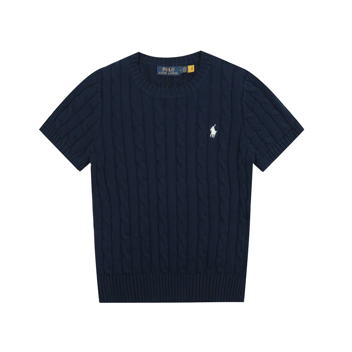 Polo Ralph Lauren Polo Ralph Lauren Cable Knit Short Sleeve T-Shirt Navy Navy - 1