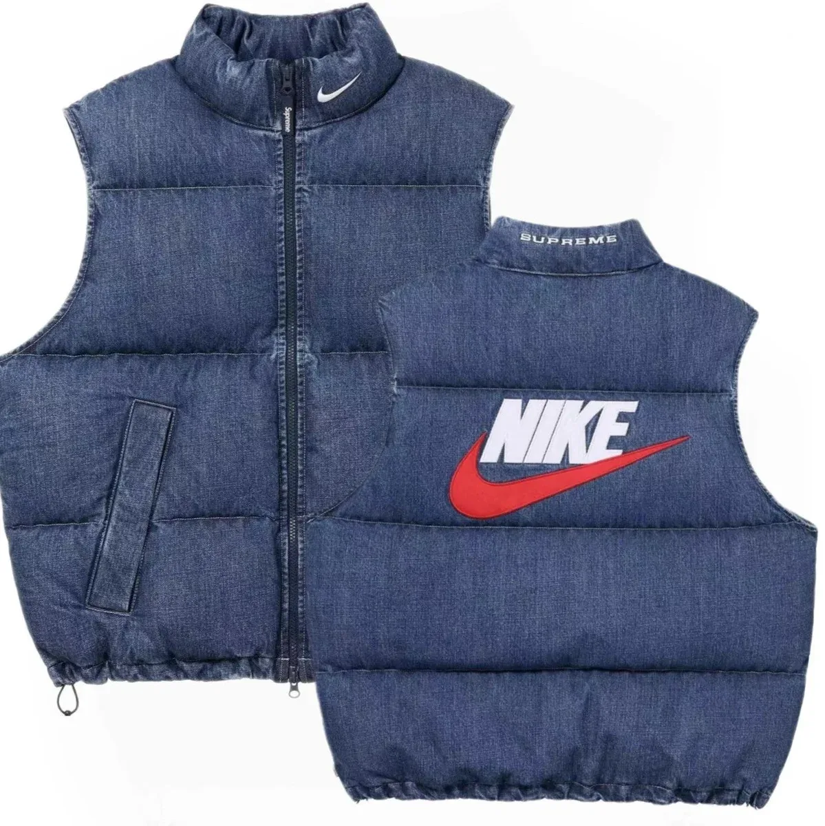 Nike Nike Supreme Denim Puffer Vest Royal Blue Blue - 1