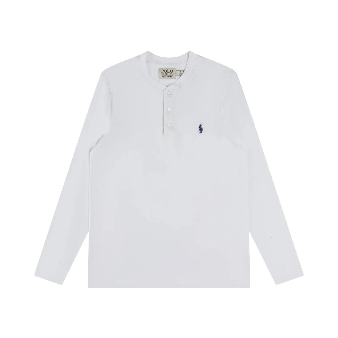 Polo Ralph Lauren Polo Ralph Lauren Classic Logo White Henley T-Shirt White - 1