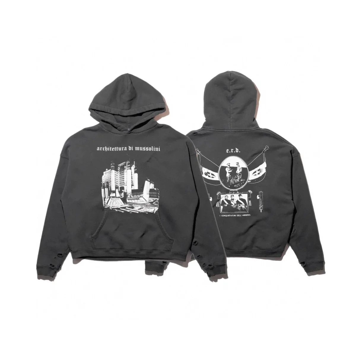 Other Unisex Architettura di Mussolini Hoodie 3608 Black Black - 1