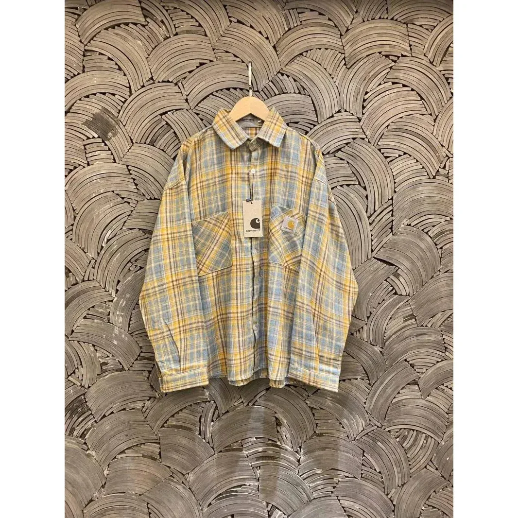 Carhartt Carhartt Detroit Plaid Shirt Yellow/Blue Top Yellow - 1