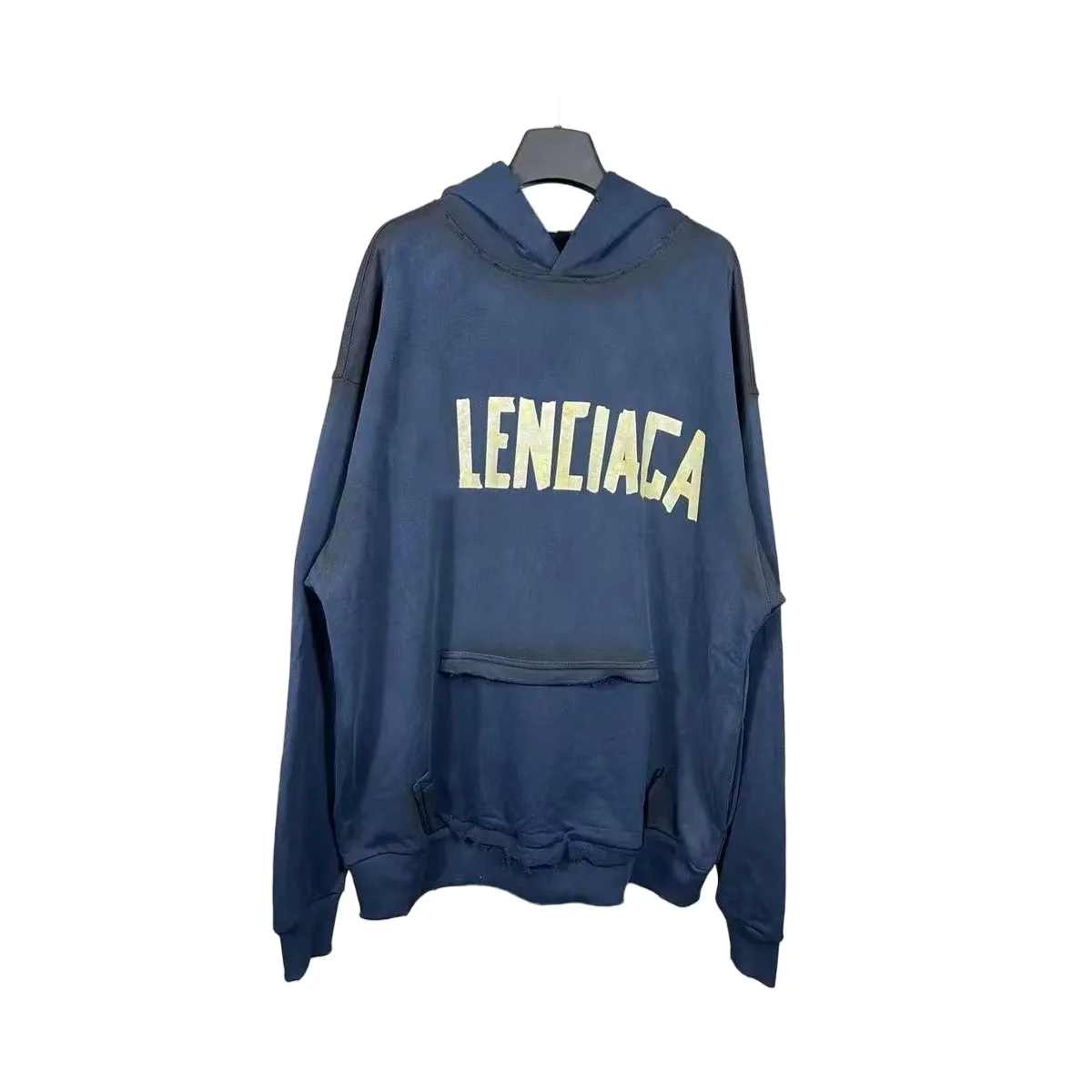 Balenciaga Balenciaga Lenciacca Paris Blue Hoodie Blue - 1