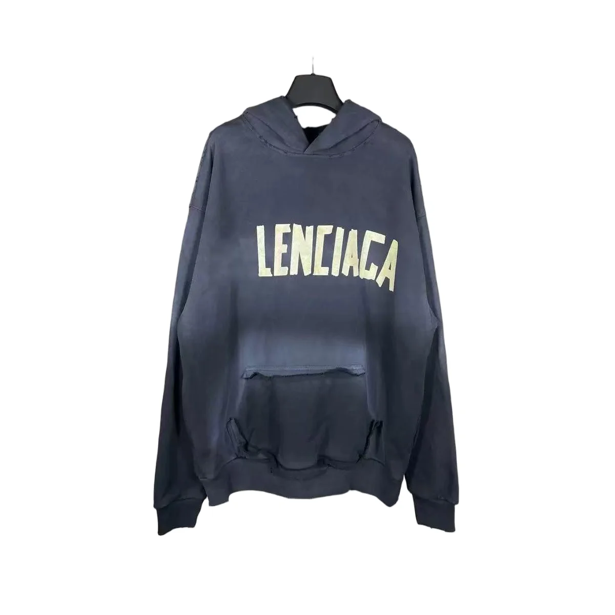 Balenciaga Balenciaga Lenciacga Oversized Hoodie Deep Blue Navy - 1