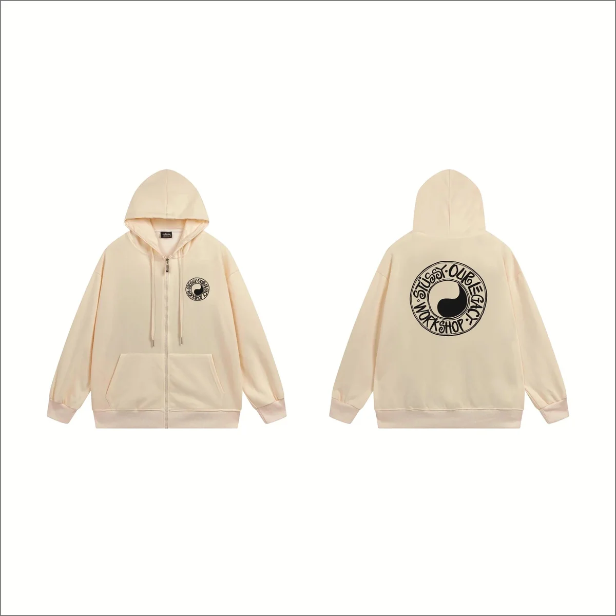 Stussy Stussy Workshop Zip-Up Hoodie B743 Beige Beige - 1
