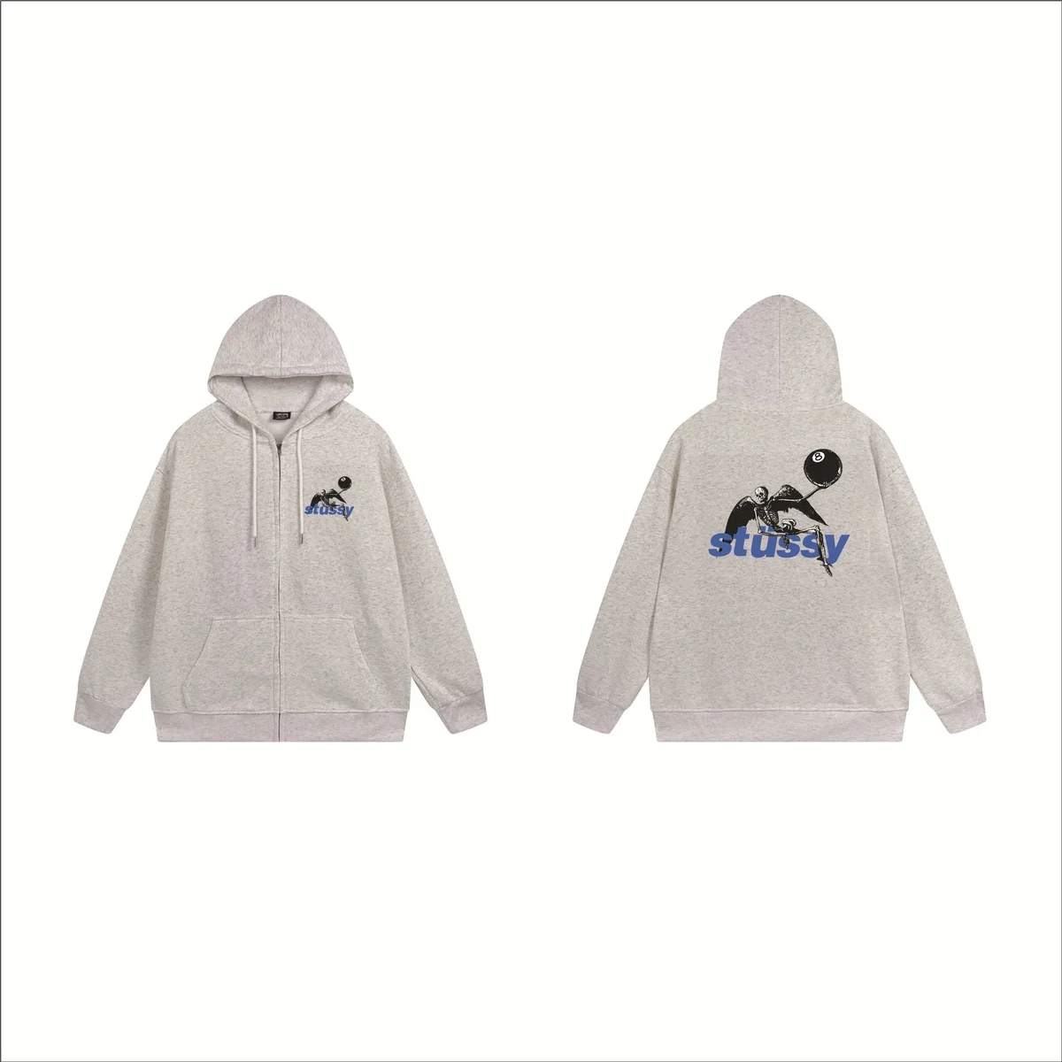 Stussy Stussy B745 Oatmeal Zip-Up Hoodie Beige - 1