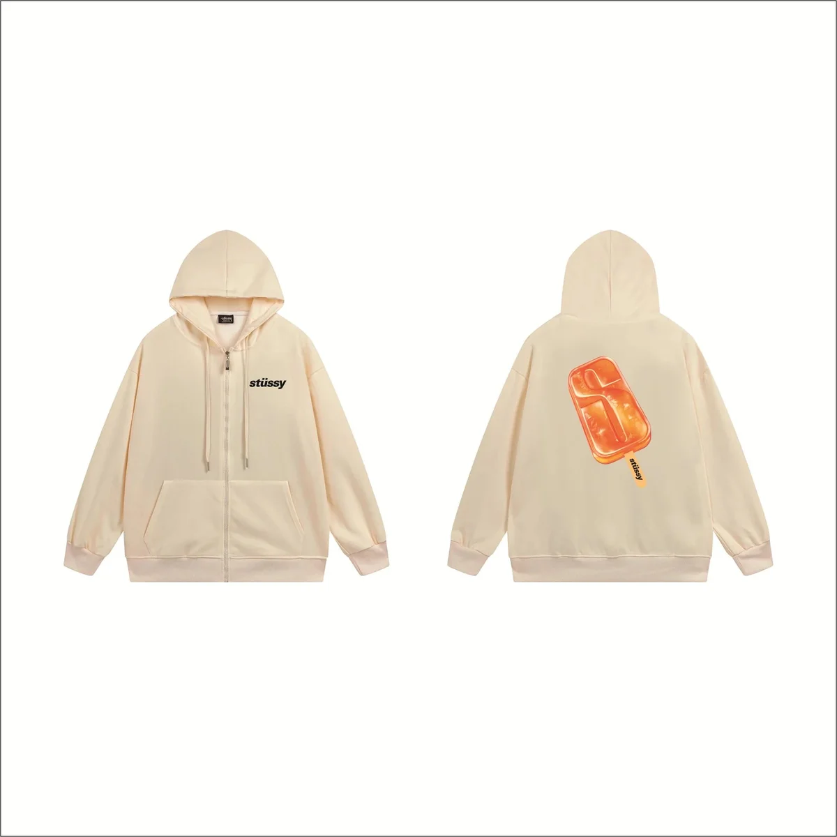 Stussy Stüssy Tri-Logo Ice Pop Beige Hoodie Beige - 1