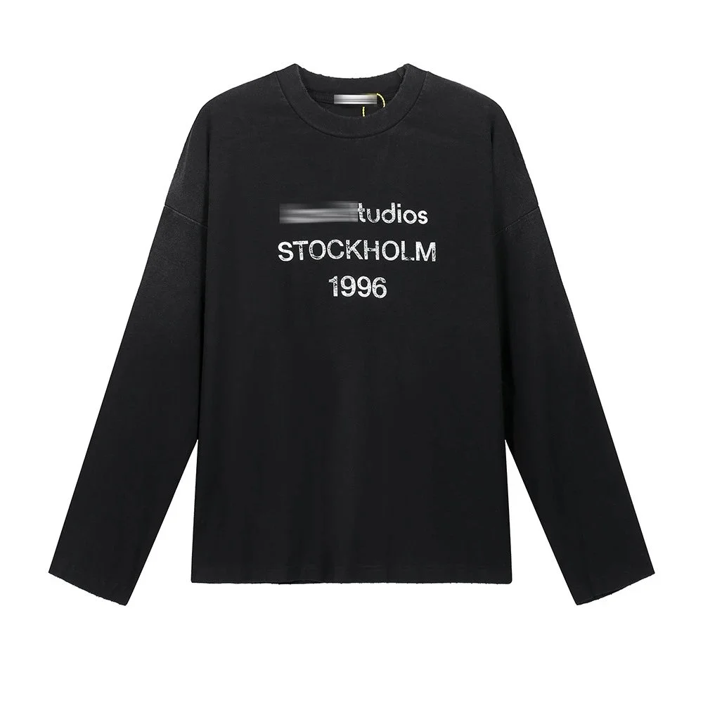 Other Unisex 'Stockholm 1996' Long Sleeve T-Shirt - Washed Black Black - 1