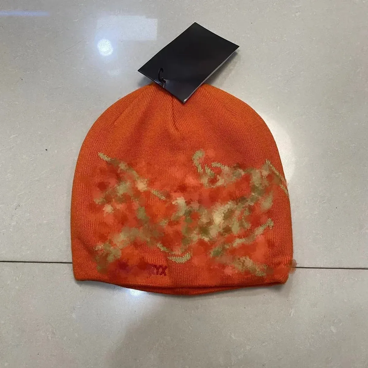 Other Unisex Orange Camo Print Beanie Hat Orange - 1