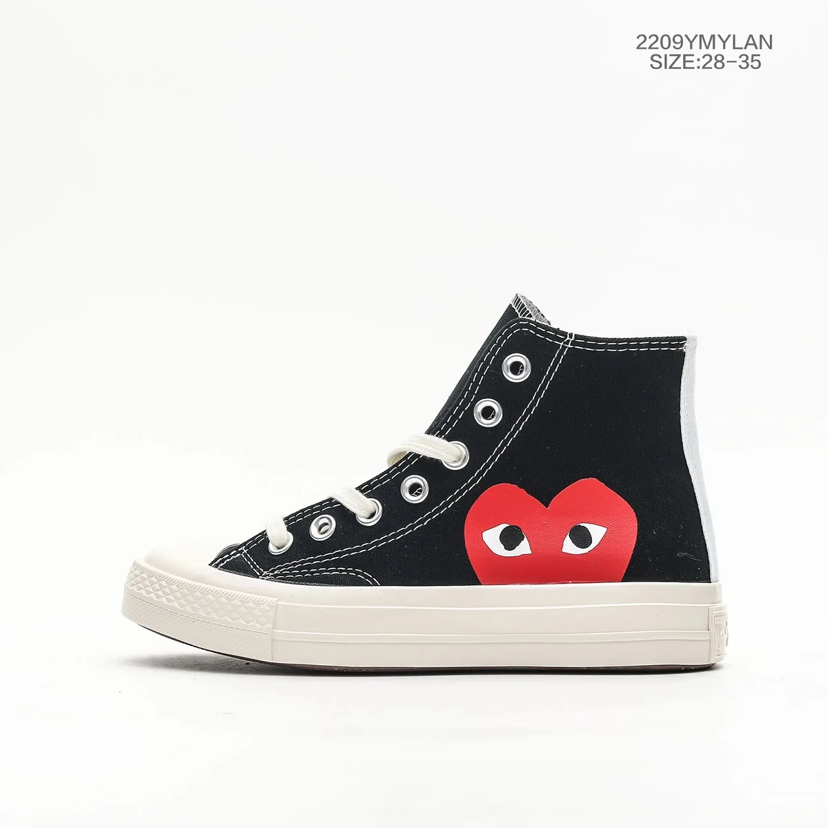 Comme des Garçons CDG Play Chuck Taylor Heart Black Sneakers Black - 1