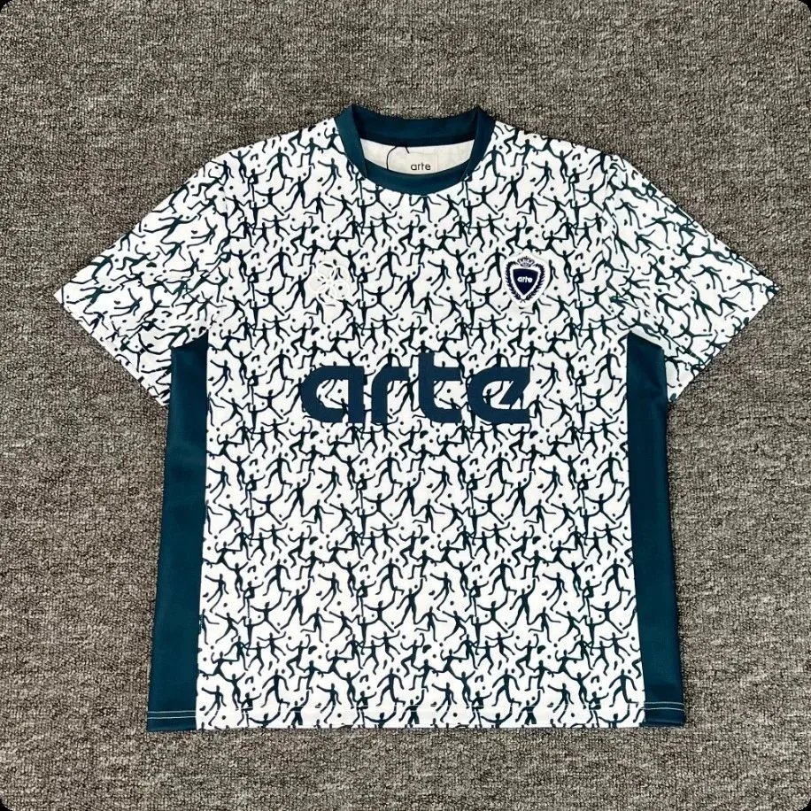 Other Arte Football Jersey White/Teal Pattern T-Shirt White - 1