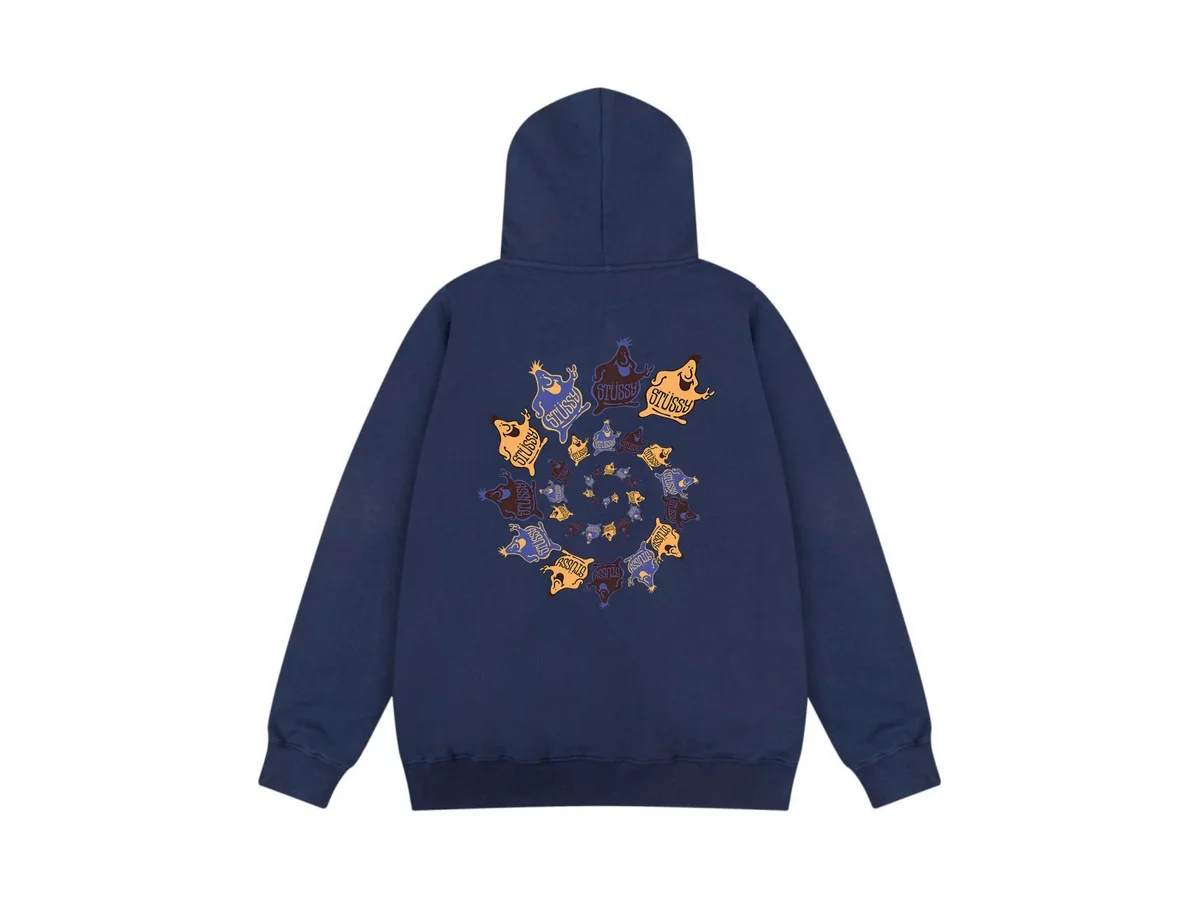 Stussy Stussy Spiral Print Hoodie Navy Navy - 1