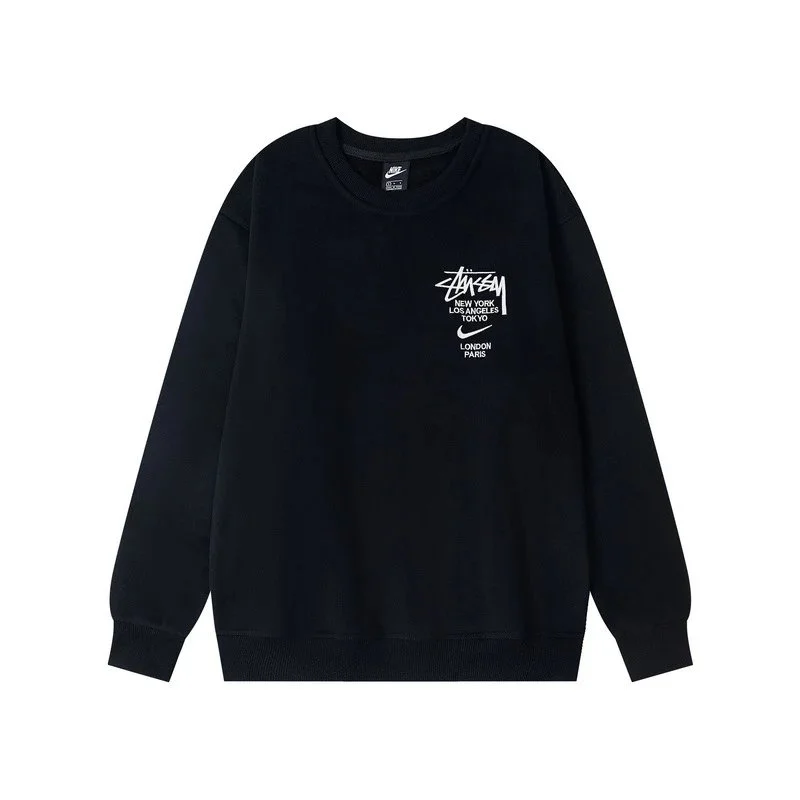 Stussy Stussy x Nike Black Stussy Script Crewneck Sweatshirt Black - 1