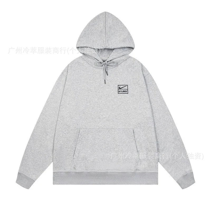 Stussy Stussy Nike Grey Embroidered Hoodie Grey - 1