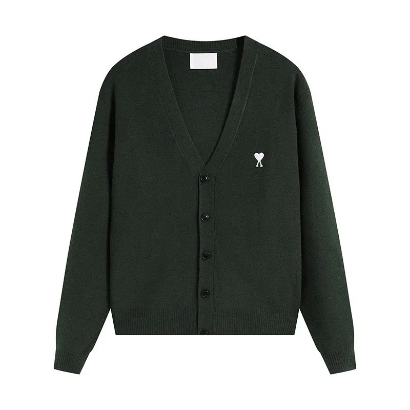 Ami Paris Ami Paris Ami de Coeur Dark Green Cardigan Green - 1