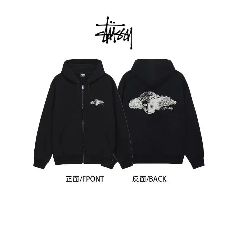 Stussy Stussy Triple Black Angel Zip-Up Hoodie Black - 1