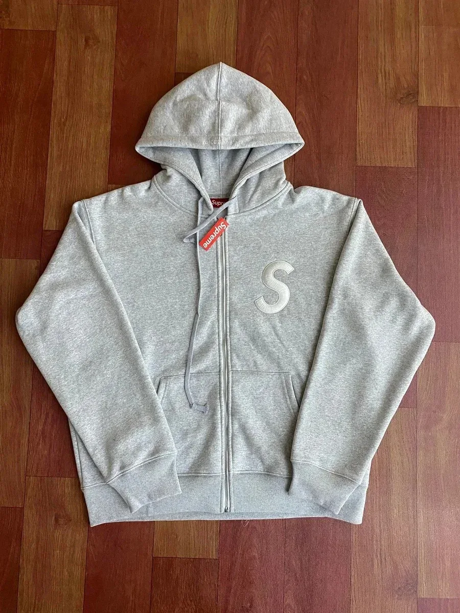 Supreme Supreme Box Logo S Zip-Up Hoodie Grey Grey - 1