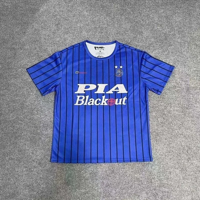 Other Blue Striped PIA Blackout Jersey T-Shirt Blue - 1