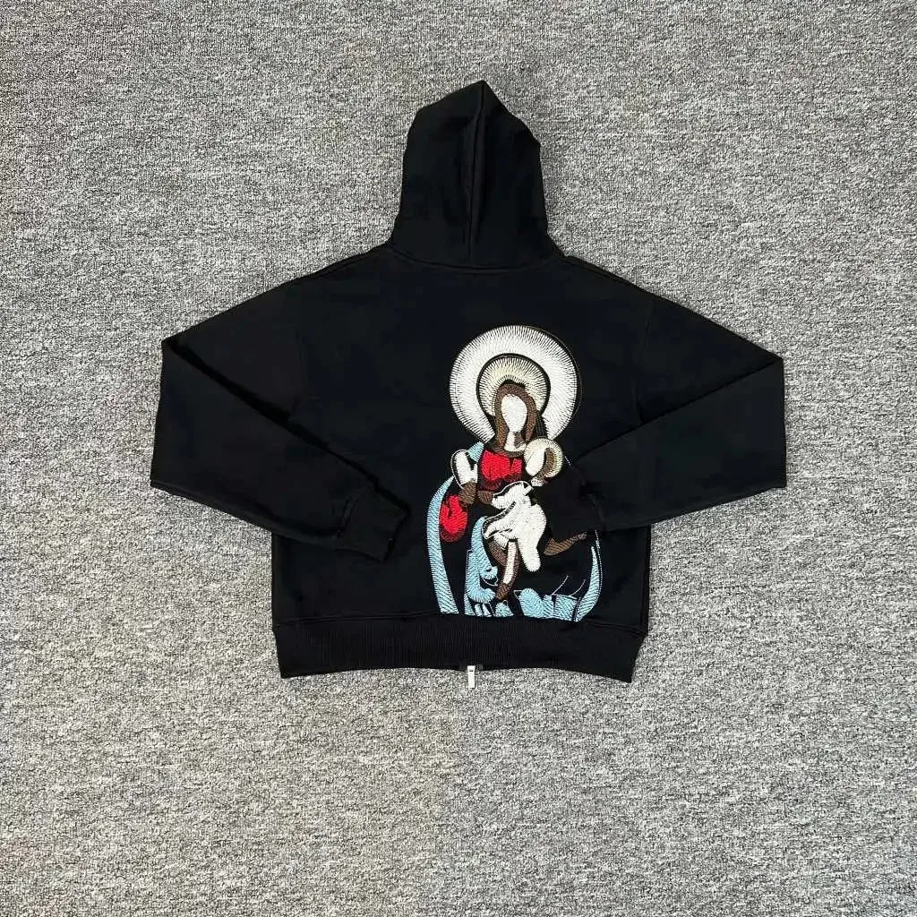 A Bathing Ape A Bathing Ape BAPE STA Black Hoodie with Embroidered Design Black - 1