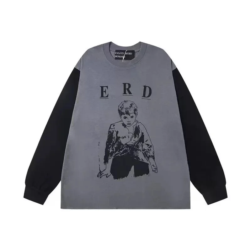Other ERD Graphic Print Long Sleeve T-Shirt Grey/Black Grey - 1