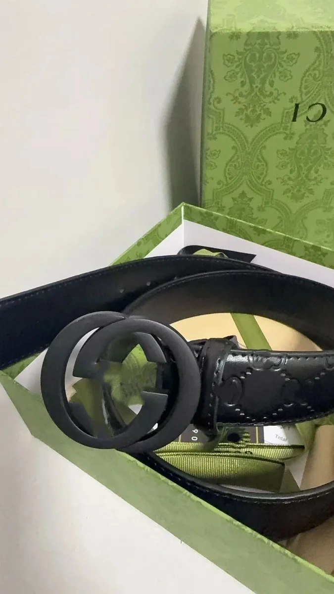 Gucci Gucci GG Marmont Black Leather Belt Black - 1