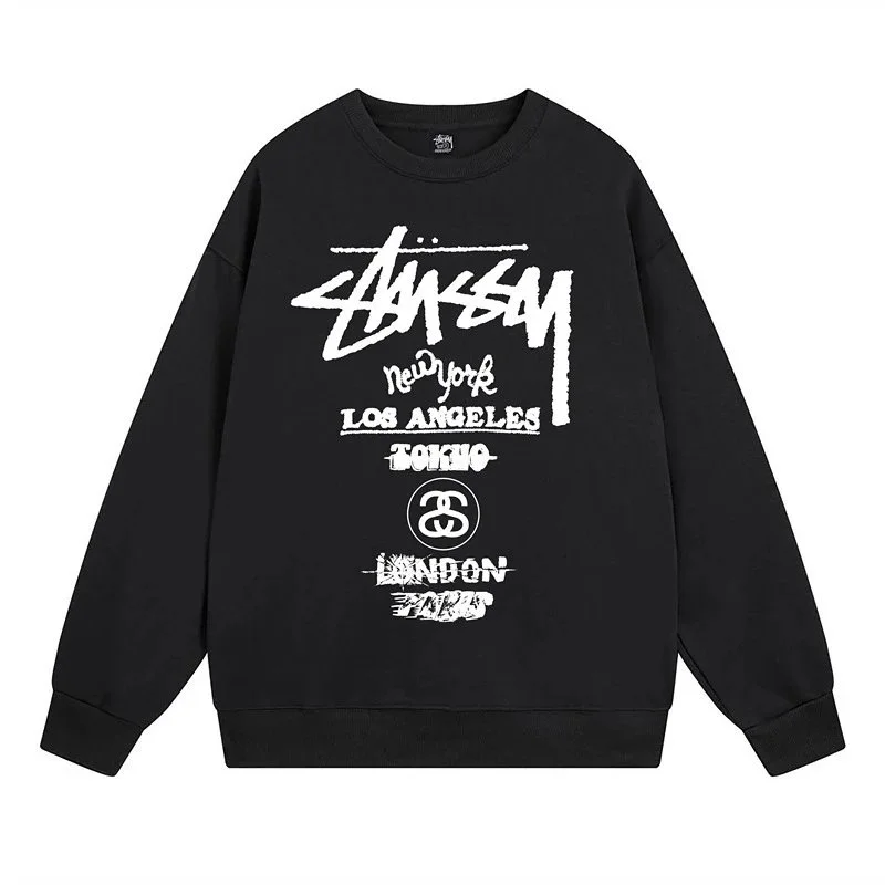 Stussy Stüssy New York Los Angeles Tokyo London Paris Sweatshirt Black Black - 1