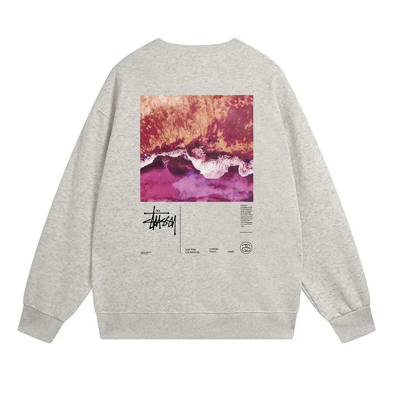 Stussy Stussy Tri-Logo Graphic Sweatshirt 532 Grey Grey - 1