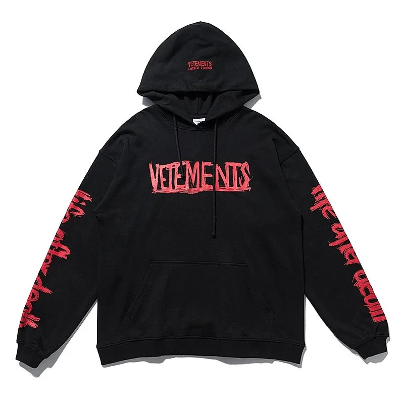 Vetements Vetements Black Red Graphic Hoodie Black - 1