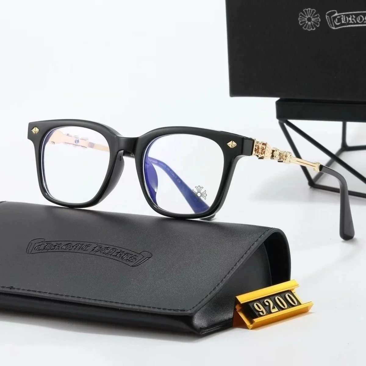 Chrome Hearts Chrome Hearts Black Gold Eyeglasses with Case Black - 1