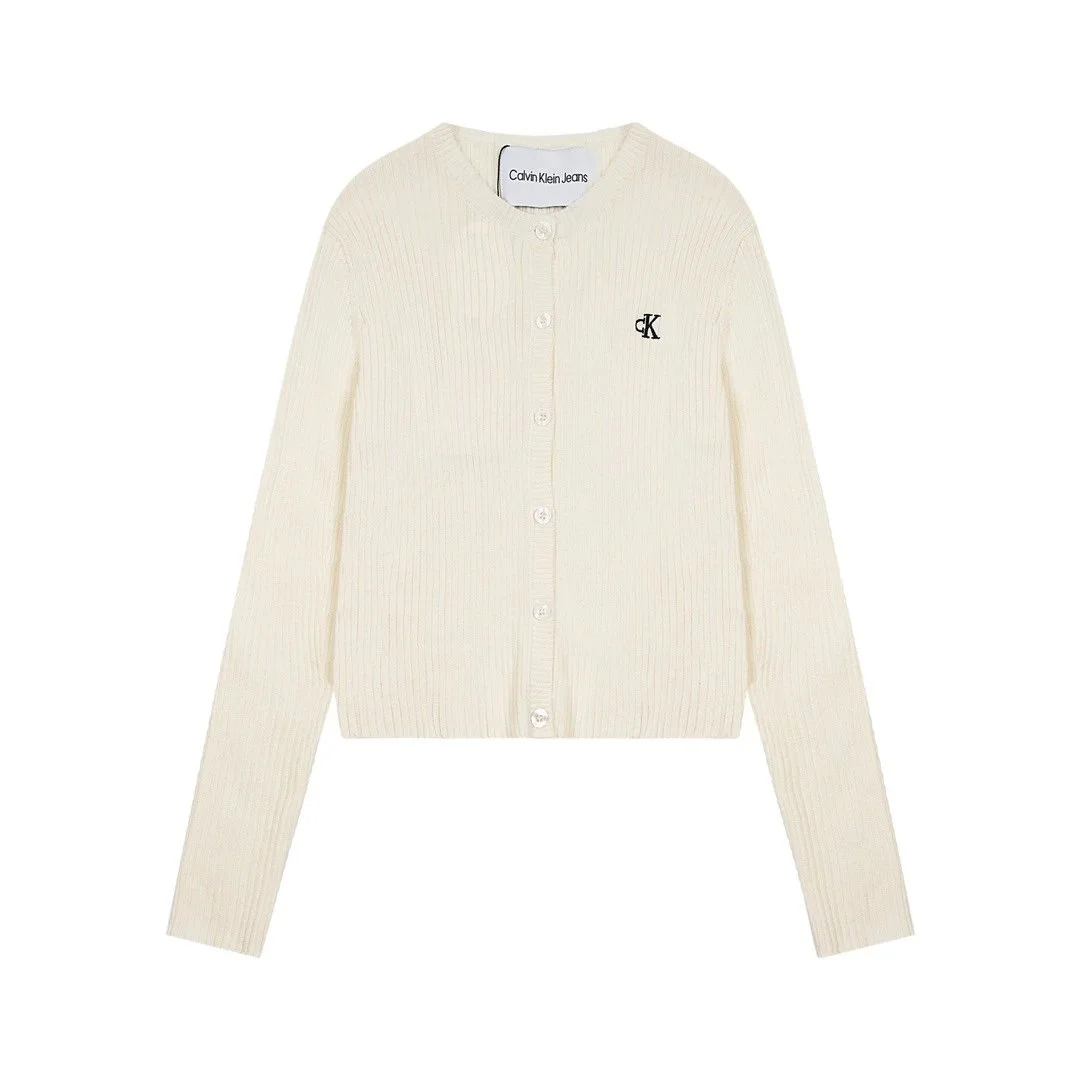 Calvin Klein Calvin Klein Jeans B158 Cream Knit Cardigan Cream - 1