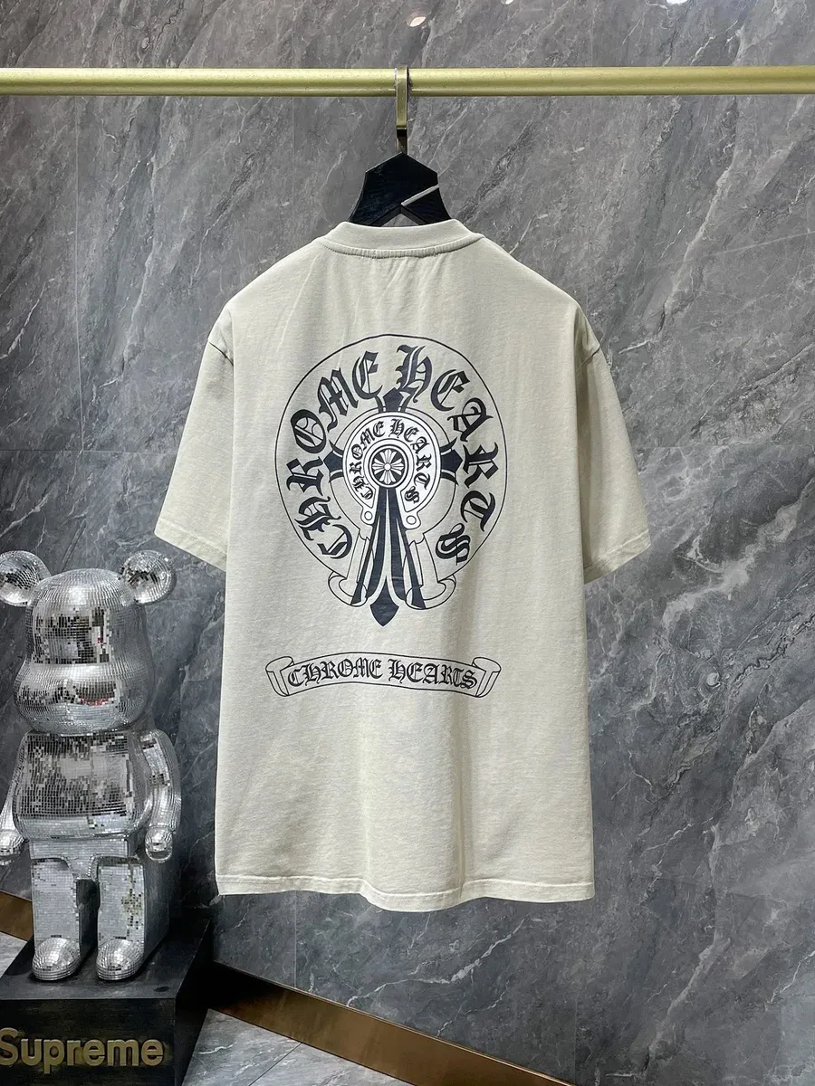 Chrome Hearts Chrome Hearts Cross Print T-Shirt 8775 Washed Cream Beige - 1