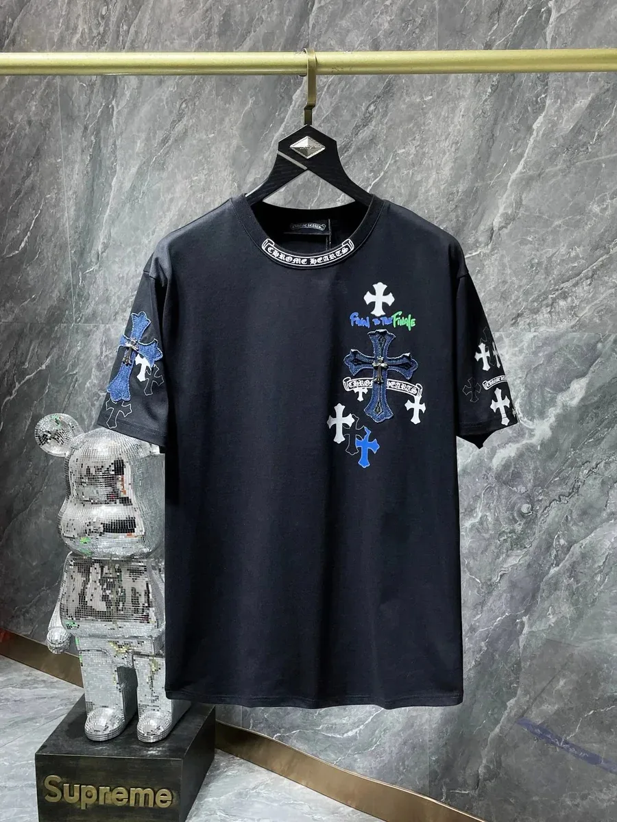 Chrome Hearts Chrome Hearts Cross Embroidered T-Shirt Black Black - 1