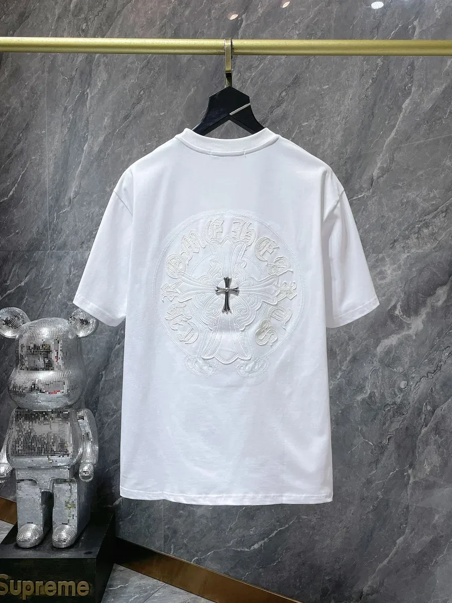 Chrome Hearts Chrome Hearts CH Plus Cross Embroidered White T-Shirt White - 1