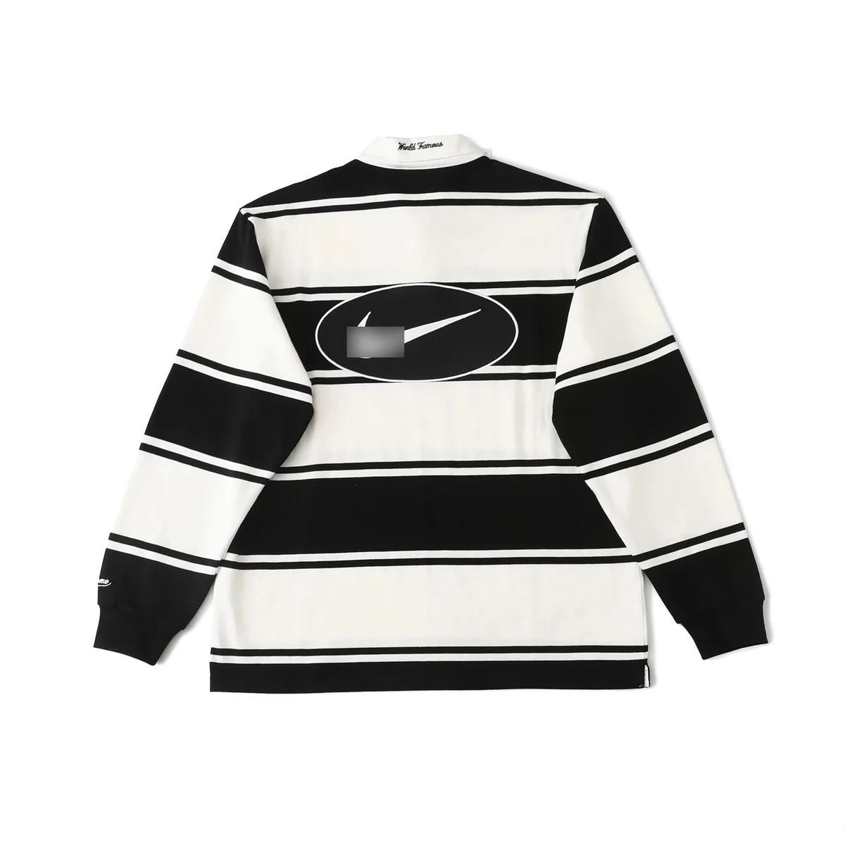 Nike Nike Striped Black & White Long Sleeve Rugby Shirt Black - 1