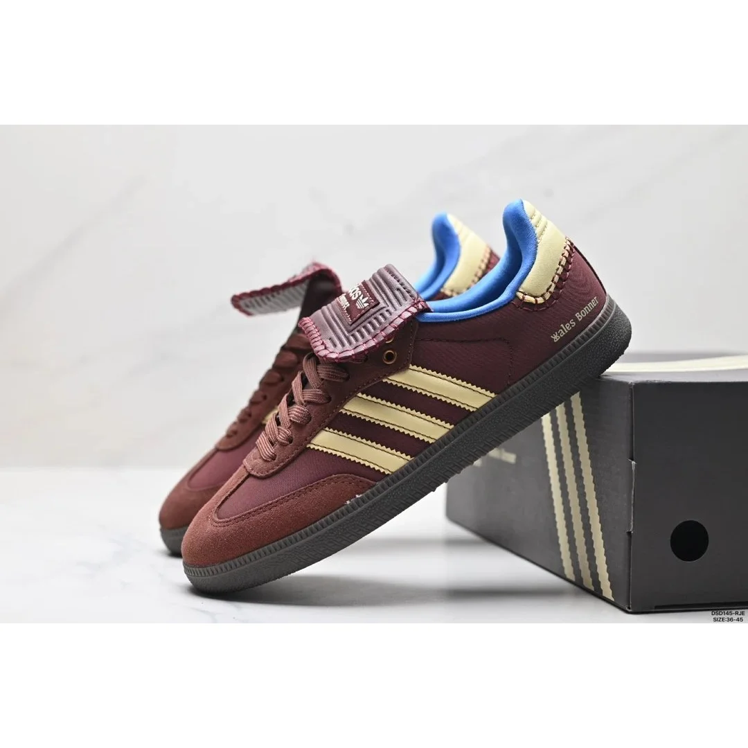 Adidas Adidas Samba Wales Bonner Burgundy/Gold Sneakers Brown - 1