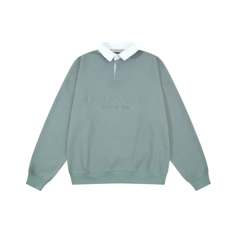 Fear of God Fear of God Essentials Polo Collar Sweatshirt Emerald Green Green - 1