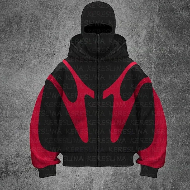 Other Black Red Hoodie with Abstract Design Black - 1