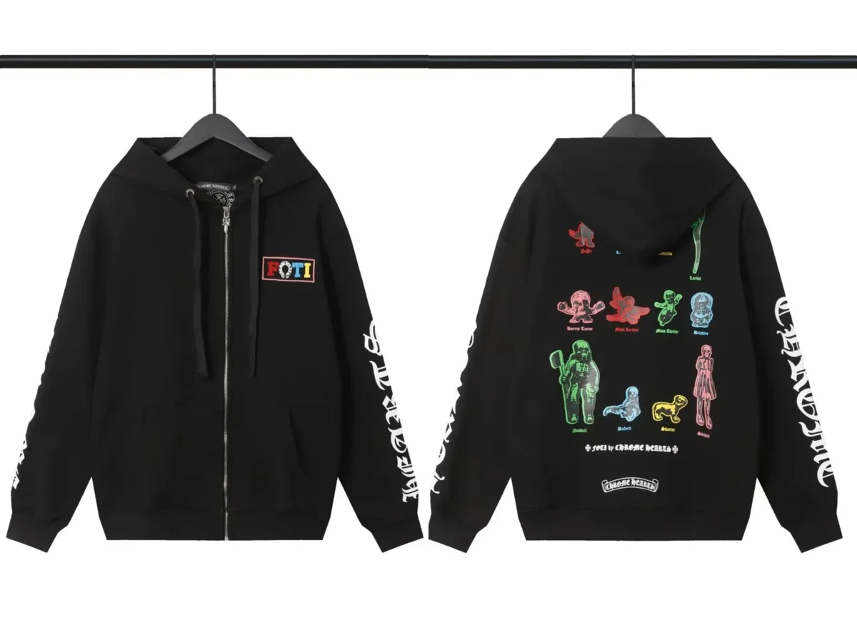 Chrome Hearts Chrome Hearts FOTI Black Zip-Up Hoodie Black - 1