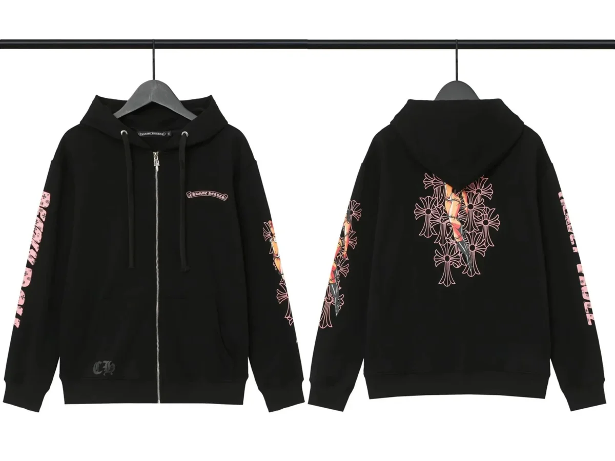 Chrome Hearts Chrome Hearts Cross Print Zip-Up Hoodie Black Black - 1