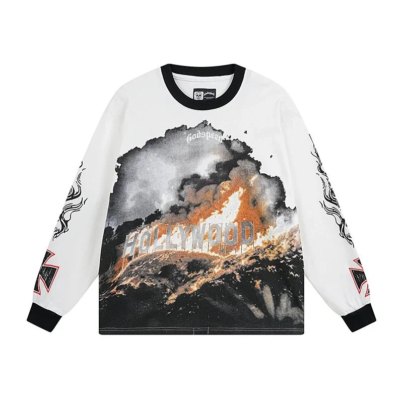 Other Godspeed Hollywood Print Long Sleeve T-Shirt White White - 1
