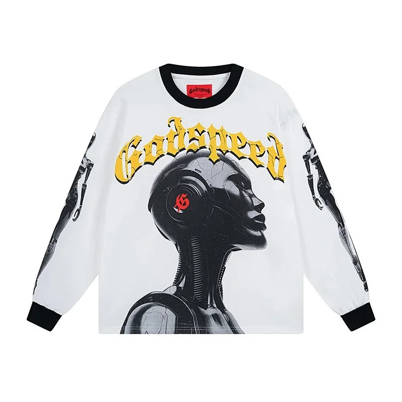 Godspeed Godspeed White 'Godspeed' Graphic Long Sleeve T-Shirt White - 1