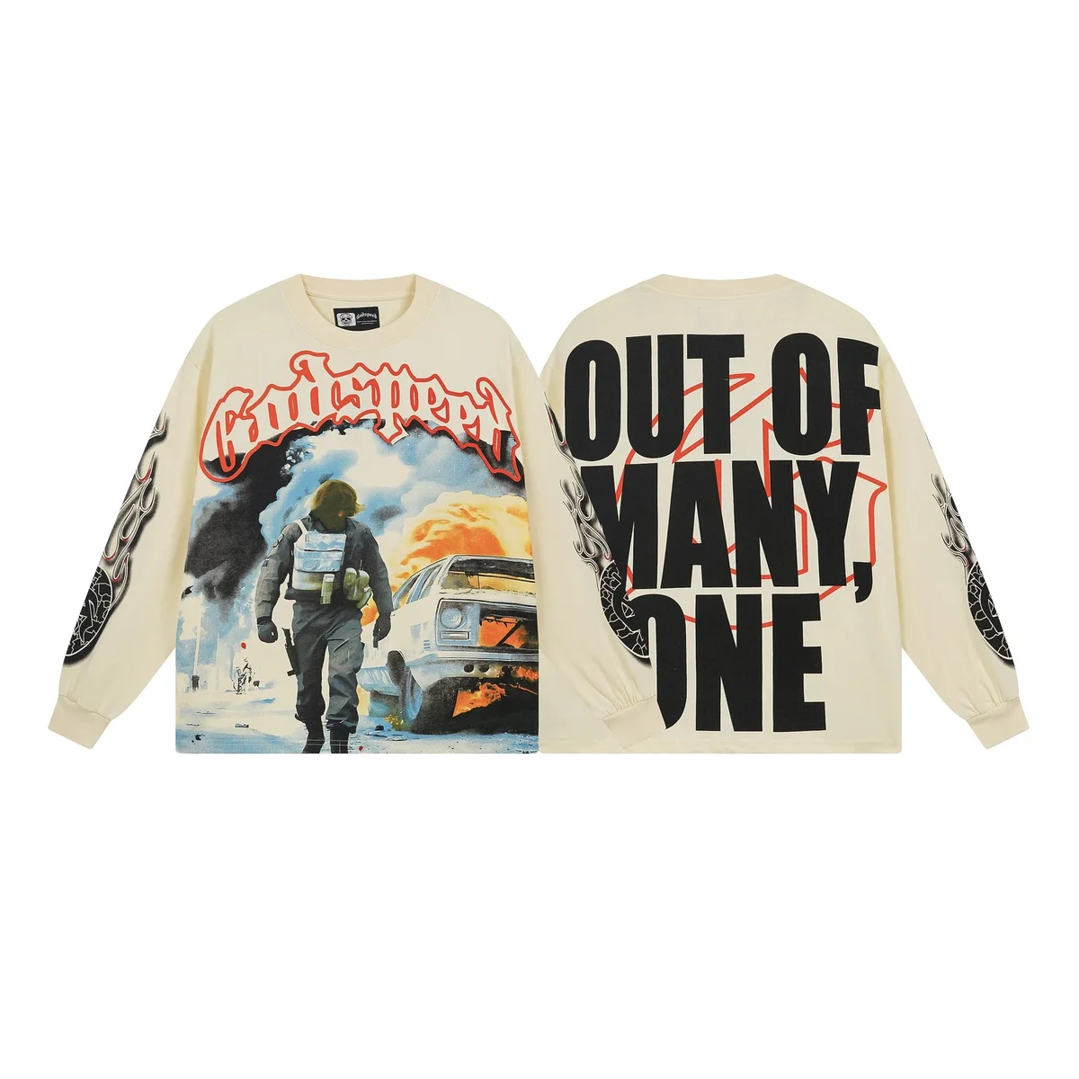 Other Godspeed Beige Graphic Long Sleeve T-Shirt Beige - 1