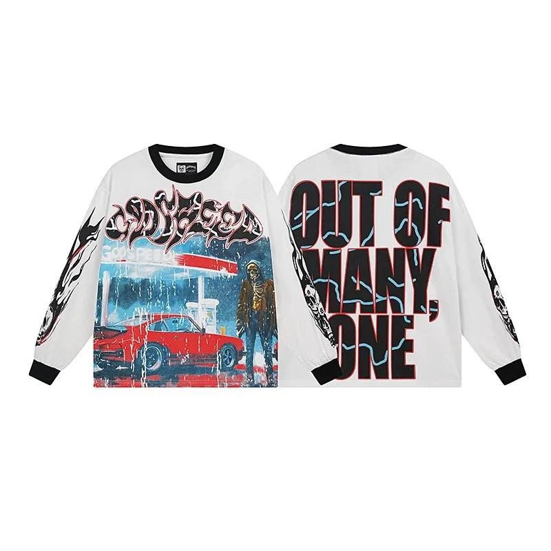 Other White 'Out of Many, One' Long Sleeve Graphic Tee White - 1